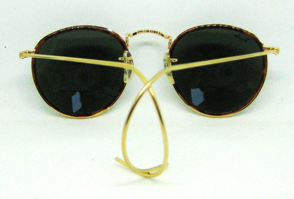 Ray-Ban USA Vintage NOS B&L Tortuga Round W1675c Classic Metals New Sunglasses