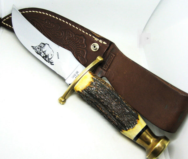 NOS Rare CASE XX Handmade USA Kodiak Bowie Knife 11" w/ Stag Handle & Org Sheath