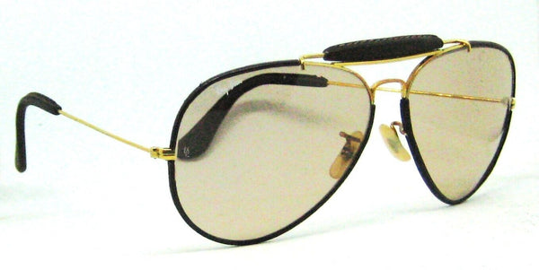 Ray-Ban USA Vintage B&L Aviator Leathers 62mm Brown Photo-Changeable Sunglasses