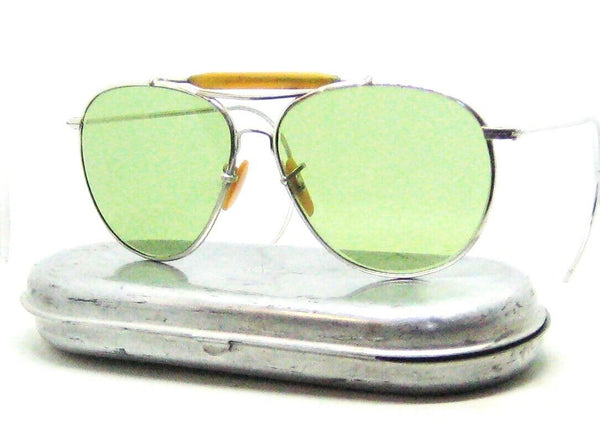 Vintage Ray-Ban USA B&L Aviator 1940s WWII USAAF USN AN6531 Mint Sunglasses+Case