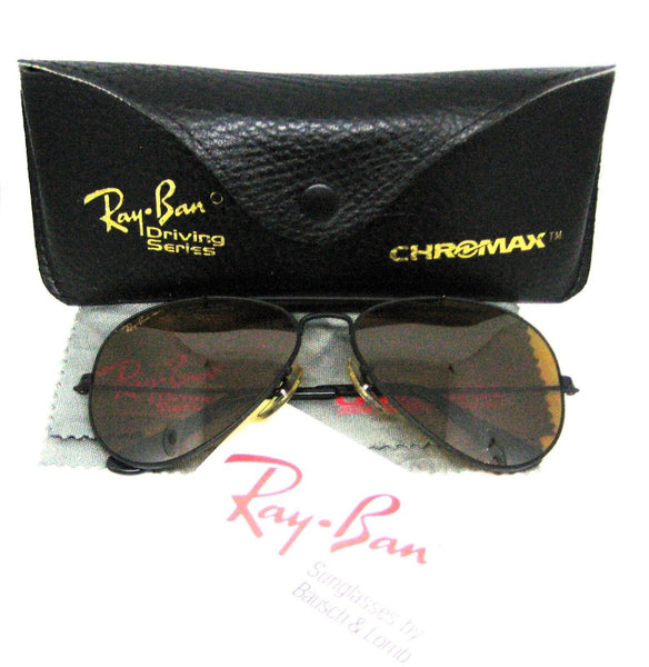 Ray-Ban USA B&L NOS Aviator Chromax 58mm 4-Driving Matte Black New Sunglasses