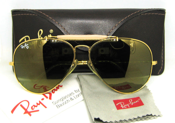 Ray-Ban USA B&L NOS Diamond Hard Aviator Outdoorsman II Bravura Deep Groove Sunglasses