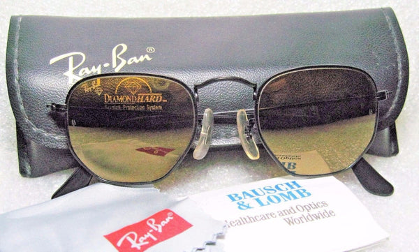 RAY-BAN NOS VINTAGE B&L HEXAGON *DIAMOND HARD SURVIVOR 3 W1910-B *NEW SUNGLASSES - Vintage Sunglasses 