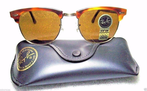 RAY-BAN *NOS VINTAGE B&L CLUBMASTER II W1117 Blond Tortoise *NEWinBOX SUNGLASSES - Vintage Sunglasses 