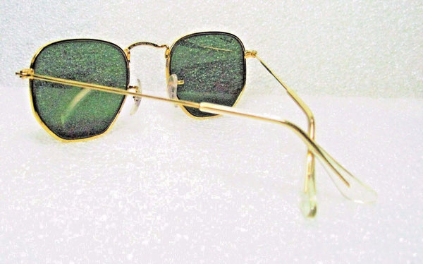 RAY-BAN *NOS VINTAGE B&L HEXAGON CLASSIC METALS ARISTA 24K W0980 *NEW SUNGLASSES - Vintage Sunglasses 