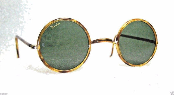RAY-BAN *NOS VINTAGE B&L "CHEYENNE II" W1748 Honey *Lennon Style *NEW SUNGLASSES - Vintage Sunglasses 