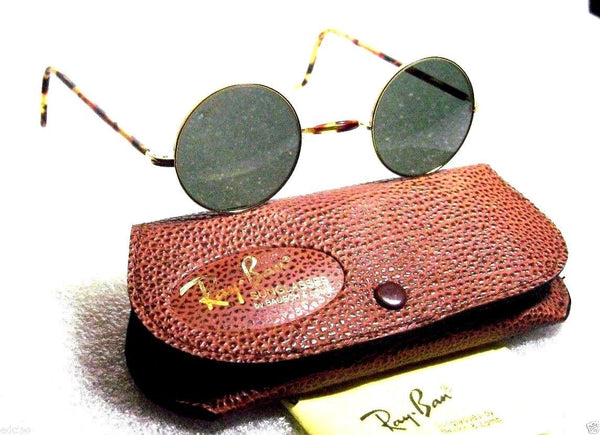 RAY-BAN *NOS VINTAGE B&L CHEYENNE II W1748-Gold Tortoise Lennon *NEW SUNGLASSES - Vintage Sunglasses 