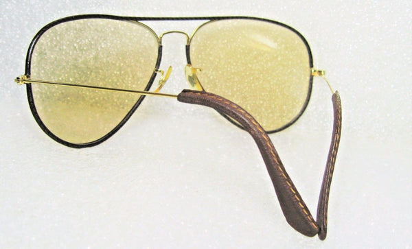 RAY-BAN *MINT B&L VINTAGE AVIATOR *LEATHERS *SUPER-CHANGEABLES SUNGLASSES & CASE - Vintage Sunglasses 