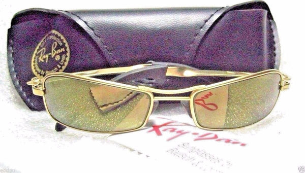 RAY-BAN *NOS VINTAGE B&L ORBS "AXIS" W2308  Brushed Gold Mirrored NEW SUNGLASSES - Vintage Sunglasses 