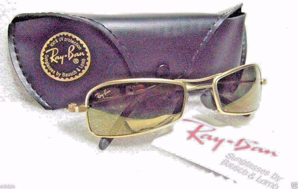 RAY-BAN *NOS VINTAGE B&L ORBS "AXIS" W2308  Brushed Gold Mirrored NEW SUNGLASSES - Vintage Sunglasses 