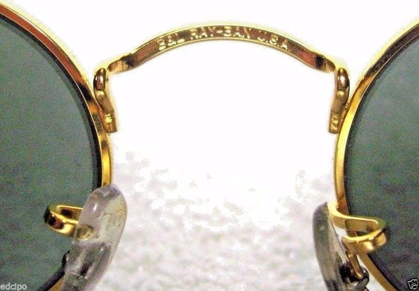 RAY-BAN *NOS VINTAGE B&L "Lennon Style" W0976 24k Classic Metals *NEW SUNGLASSES - Vintage Sunglasses 