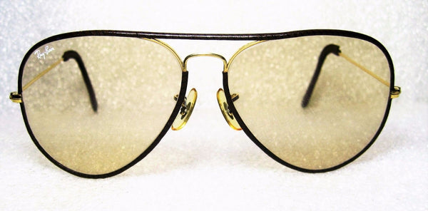 RAY-BAN *MINT B&L VINTAGE AVIATOR *LEATHERS *SUPER-CHANGEABLES SUNGLASSES & CASE - Vintage Sunglasses 