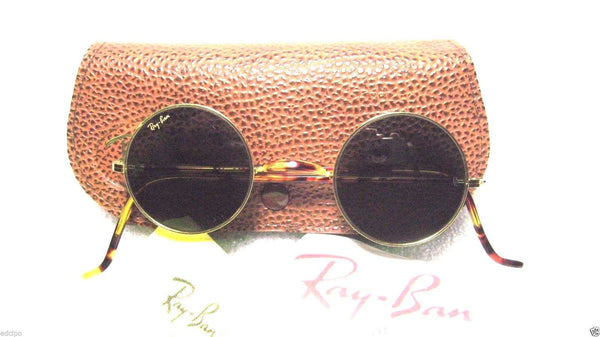 RAY-BAN *NOS VINTAGE B&L CHEYENNE II W1748-Gold Tortoise Lennon *NEW SUNGLASSES - Vintage Sunglasses 
