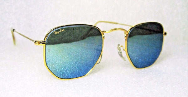 RAY-BAN *NOS VINTAGE B&L Classic Metals W1864 Hexagon BlueMirror *NEW SUNGLASSES - Vintage Sunglasses 