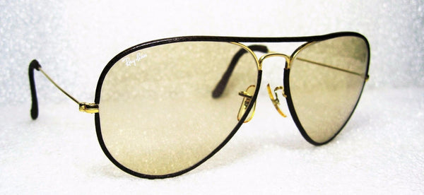 RAY-BAN *MINT B&L VINTAGE AVIATOR *LEATHERS *SUPER-CHANGEABLES SUNGLASSES & CASE - Vintage Sunglasses 