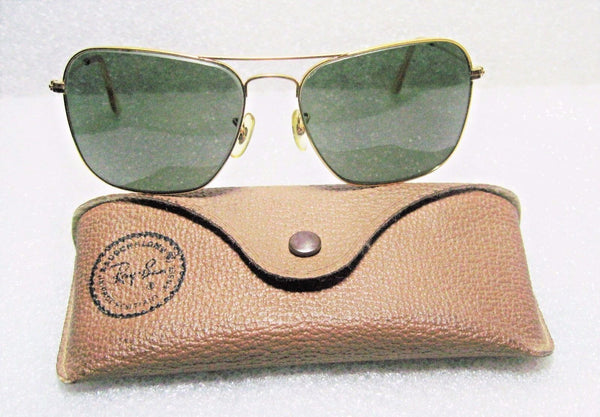 RAY-BAN *NrMINT VINTAGE B&L AVIATOR L0582 CARAVAN 24kGP ClassicMetals SUNGLASSES - Vintage Sunglasses 