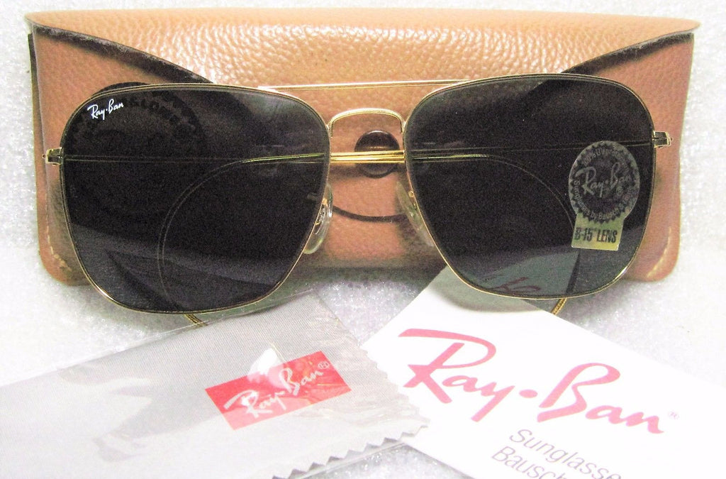 RAY-BAN NOS VINTAGE B&L AVIATOR L0582 CARAVAN 24kGP ClassicMetals NEW SUNGLASSES - Vintage Sunglasses 