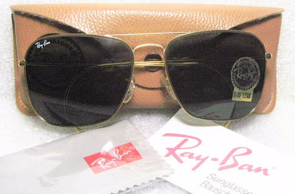 RAY-BAN NOS VINTAGE B&L AVIATOR L0582 CARAVAN 24kGP ClassicMetals NEW SUNGLASSES - Vintage Sunglasses 