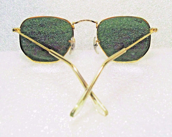 RAY-BAN *NOS VINTAGE B&L HEXAGON CLASSIC METALS ARISTA 24K W0980 *NEW SUNGLASSES - Vintage Sunglasses 