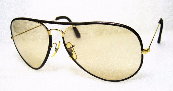 RAY-BAN *MINT B&L VINTAGE AVIATOR *LEATHERS *SUPER-CHANGEABLES SUNGLASSES & CASE - Vintage Sunglasses 