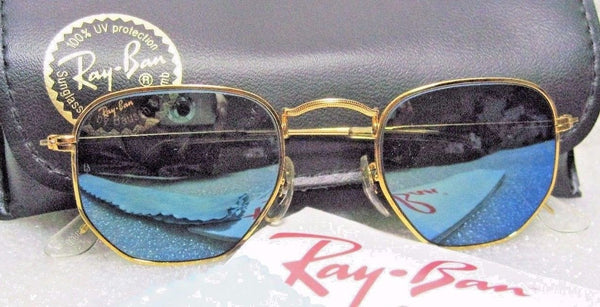 RAY-BAN *NOS VINTAGE B&L Classic Metals W1864 Hexagon BlueMirror *NEW SUNGLASSES - Vintage Sunglasses 