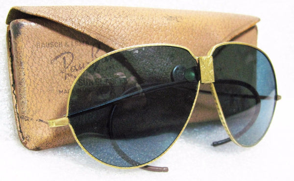 VINTAGE 1930s PILOT/BIKER *AO INDIGO GOGGLES&RAY-BAN B&L AVIATOR SUNGLASSES CASE - Vintage Sunglasses 