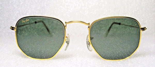 RAY-BAN *NOS VINTAGE B&L HEXAGON CLASSIC METALS ARISTA 24K W0980 *NEW SUNGLASSES - Vintage Sunglasses 