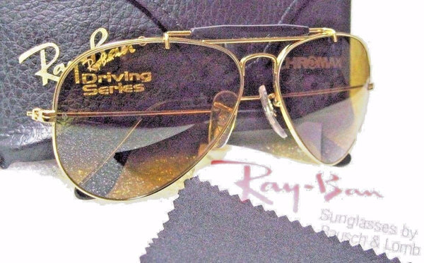 VINTAGE NOS RAY-BAN B&L AVIATOR *CHROMAX W1663 B-20CM Driving SRS NEW SUNGLASSES - Vintage Sunglasses 