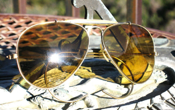 Ray-Ban USA NOS Vintage 70s B&L Aviator Ambermatic 12k GF Nr.Mint Sunglasses
