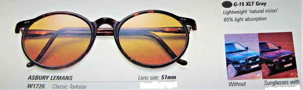 Ray-Ban USA Vintage NOS B&L Asbury Lemans Gatsby W1726 Round G-15 New Sunglasses - Vintage Sunglasses 