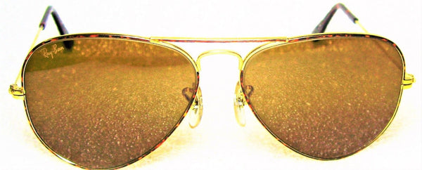 Ray-Ban USA NOS Vintage B&L Aviator Tortuga Classic B-15HC  L1706 New Sunglasses - Vintage Sunglasses 