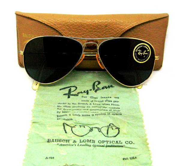 Ray-Ban USA NOS Vintage 1940/50s B&L WWII 52mm Aviator 12K GF New sunglasses