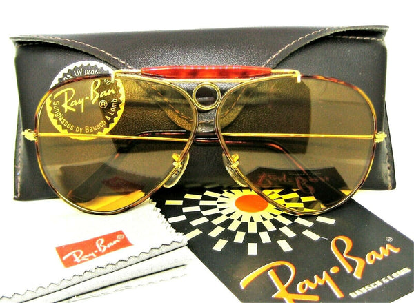 Ray-Ban USA Vintage B&L  Aviator Ambermatic Tortuga Bullet H Shooter Sunglasses #101