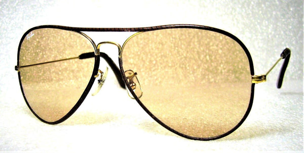 Ray-Ban USA Vintage B&L Aviator Leathers Brown Changeables Mint Sunglasses - Vintage Sunglasses 