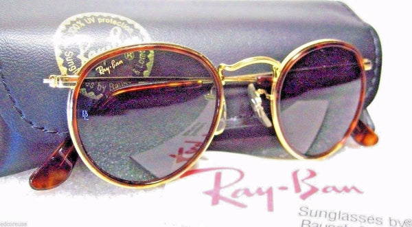 Ray-Ban USA Vintage NOS B&L Tortuga Round W1675 Classic Metals New Sunglasses - Vintage Sunglasses 