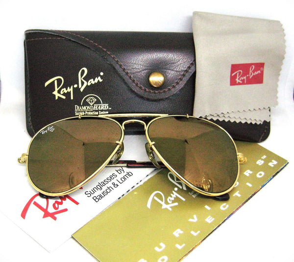 Ray-Ban USA B&L NOS Diamond Hard Aviator Outdoorsman 58mm W1506 Survr Sunglasses
