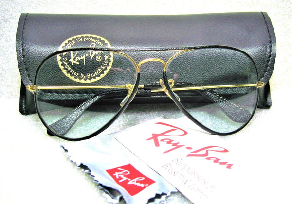 Ray-Ban USA *NOS Vintage B&L Aviator "Leathers" Blue *Changeables New Sunglasses - Vintage Sunglasses 