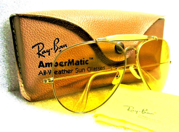 Ray-Ban USA Vintage 1970s B&L Aviator *Ambermatic Outdoorsman *NrMint Sunglasses - Vintage Sunglasses 