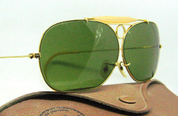 Ray-Ban USA 60s NOS Vintage B&L Wide Aviator "Decot" RB-3 Shooter Sunglasses