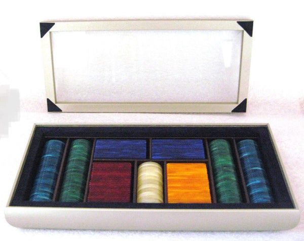 Dal Negro NOS Vintage 1960s Poker Black Jack Gambling chips set NewinBox Perfect