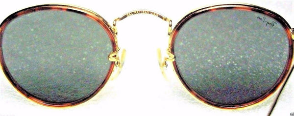 Ray-Ban USA Vintage *NOS B&L "Tortuga" Round W1675 Classic Metals NEW Sunglasses - Vintage Sunglasses 