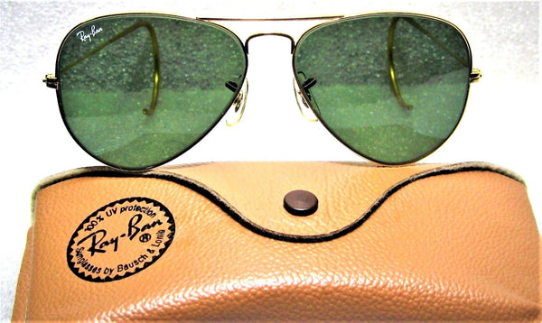 Ray-Ban USA NOS Vintage B&L Aviator G-15 Arista 24kGP 58mm New Sunglasses & Case - Vintage Sunglasses 