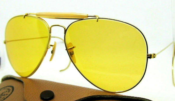 Ray-Ban USA Vintage 1970s B&L Aviator Ambermatic Outdoorsman II Mint Sunglasses