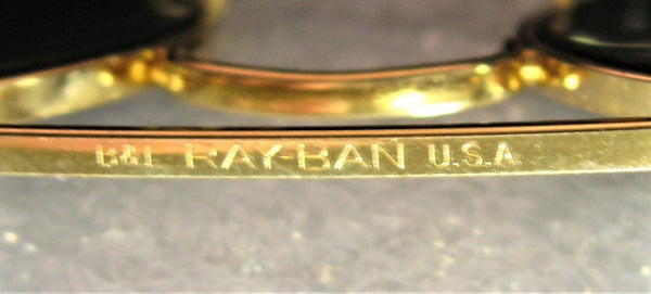 Ray-Ban USA Vintage 80s NOS B&L Aviator G-15 Arista 24k GP 62{}14 New Sunglasses - Vintage Sunglasses 