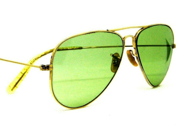 Ray-Ban USA Vintage 1940s B&L 12k GF Aviator 52mm RB-3 Very Rare WWII Sunglasses - Vintage Sunglasses 