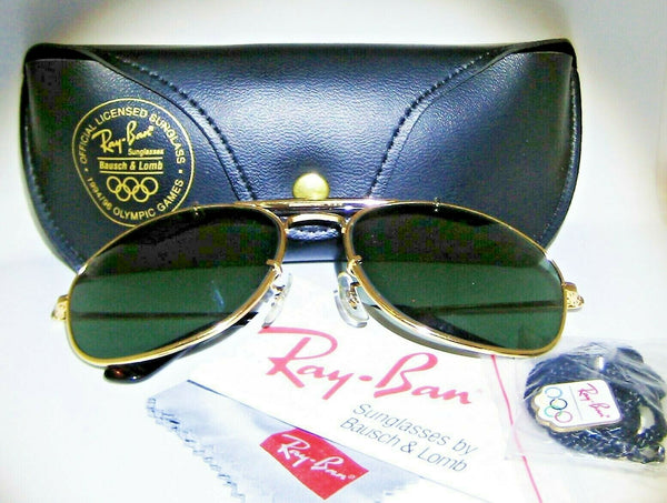 Ray-Ban USA Vintage NOS B&L Aviator W1078 Olympics Explorer Tortuga Sunglasses - Vintage Sunglasses 