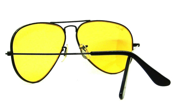 Ray-Ban USA NOS Vintage 1980s B&L Aviator Ambermatic Black Chrome New Sunglasses