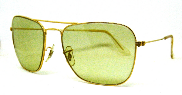 Ray-Ban USA Vintage 70s B&L NOS Aviator Green Changeable Caravan New Sunglasses