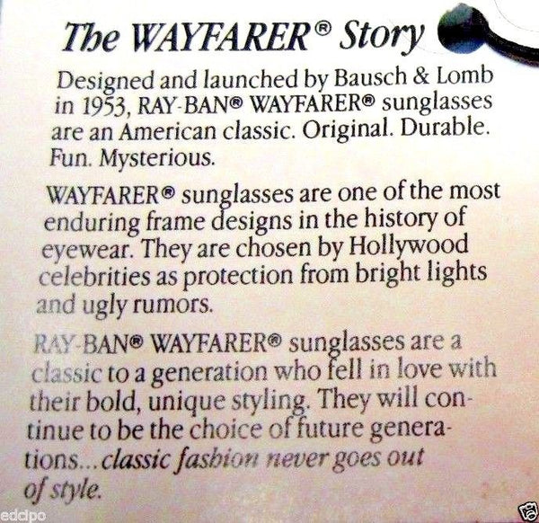 Ray-Ban USA *NOS Vintage B&L *Chromax B-20 Wayfarer II W2054 NEWinBox Sunglasses - Vintage Sunglasses 