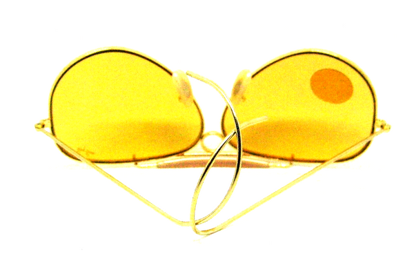 Ray-Ban USA NOS Vintage 80s B&L Aviator Bullet Shooter Ambermatic New Sunglasses